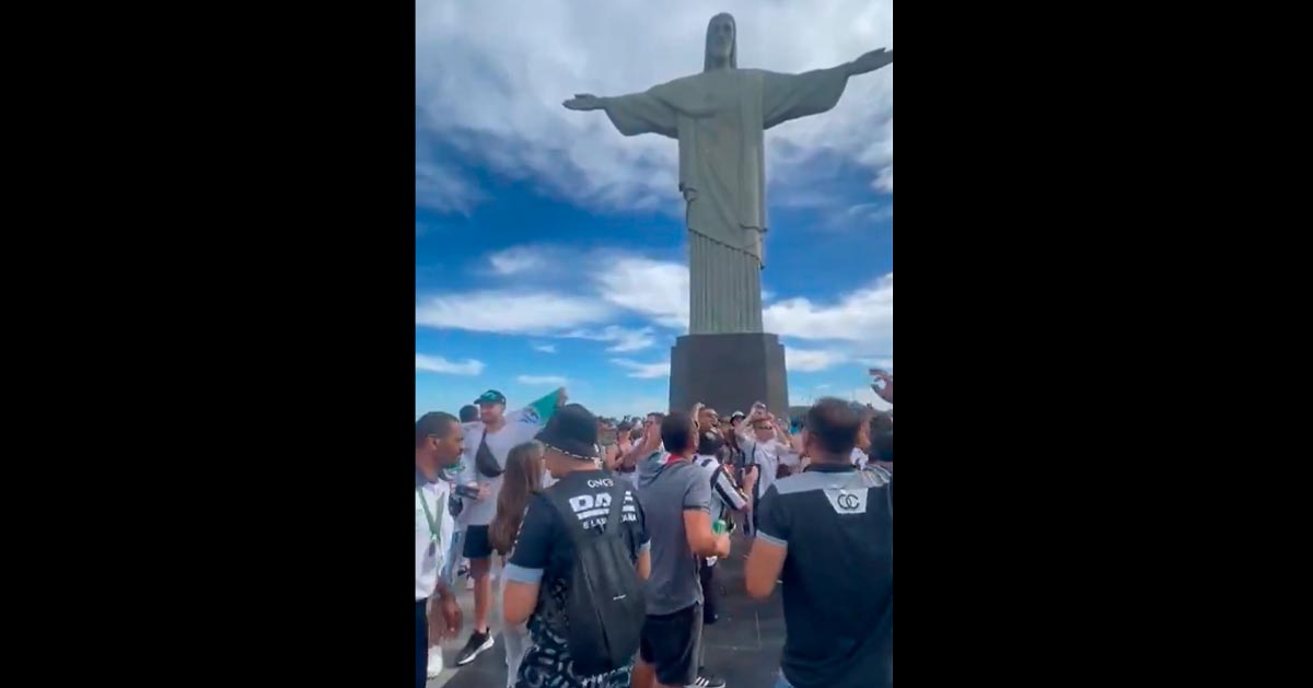 Vídeo: Torcedores do Once Caldas fazem barulho no Cristo Redentor