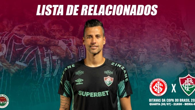 Lista de relacionados do Fluminense para o jogo contra o Internacional, pela partida de ida das oitavas de final da Copa do Brasil