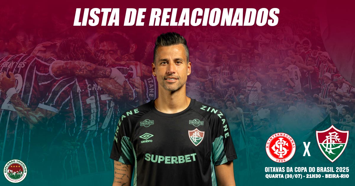 Lista de relacionados do Fluminense para a partida contra o Internacional