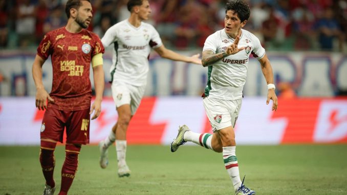 Germán Cano marcou dois dos três gols do Fluminense contra o Bahia