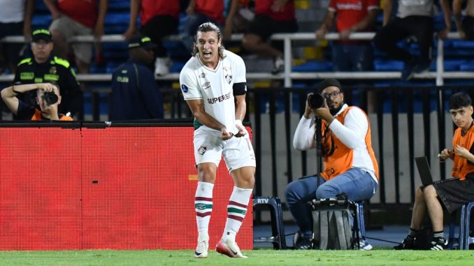 Canobbio marcou um golaço na vitória do Fluminense sobre o América de Cali