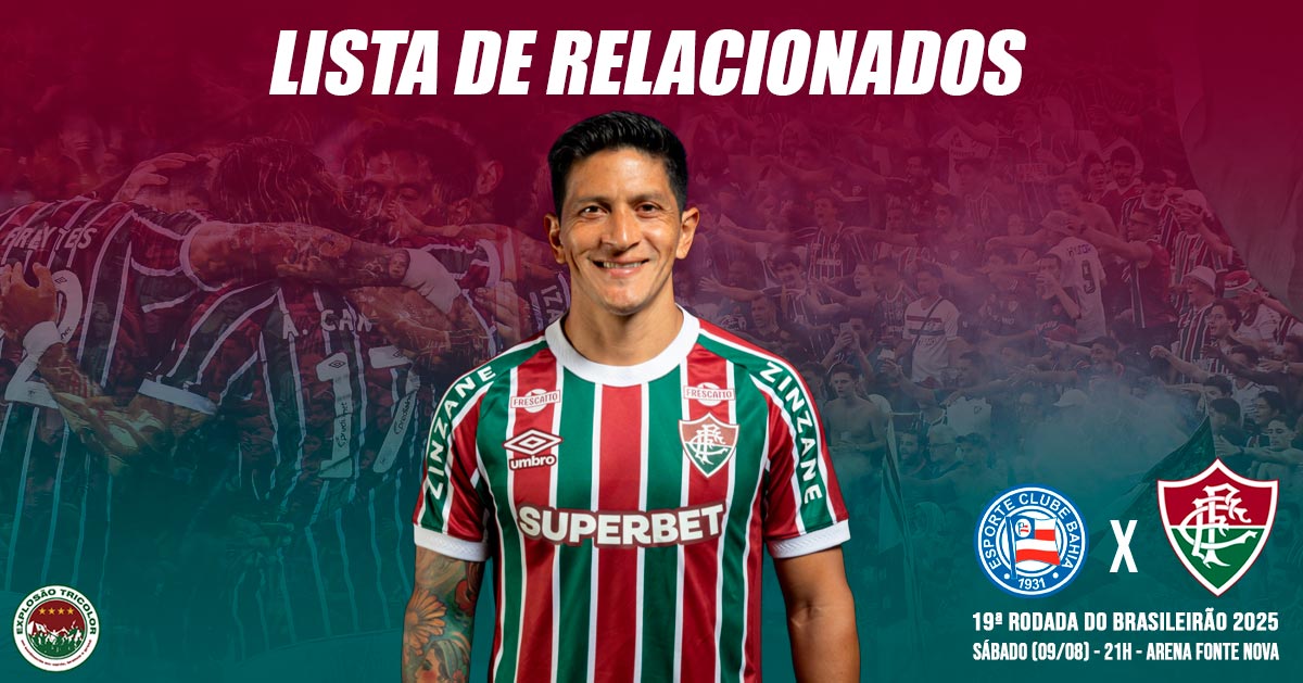 Com novidades, Fluminense anuncia relacionados para o jogo contra o Bahia