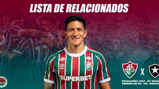 Brasileirão 2025: Relacionados do Fluminense para o jogo contra o Botafogo