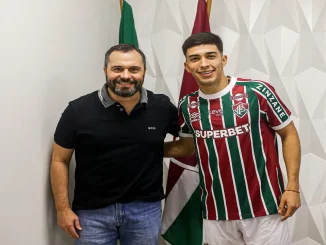 Mário Bittencourt e Lezcano no CT do Fluminense