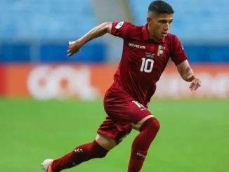 Savarino em ação pela Seleção da Venezuela