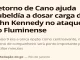 Manchete do GE sobre retorno de Germán Cano e John Kennedy no Fluminense.