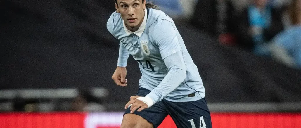 Canobbio foi titular no empate do Uruguai com a Inglaterra