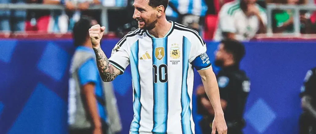 Messi marcou os três gols da vitória da Argentina sobre a Argélia