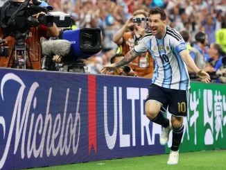 Messi fez os dois gols da Argentina sobre a Áustria
