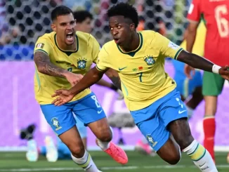 Vinicius Júnior fez o gol do Brasil no empate com o Marrocos