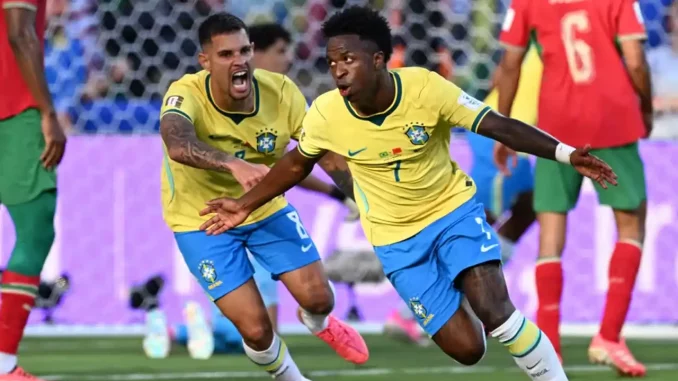 Vinicius Júnior fez o gol do Brasil no empate com o Marrocos