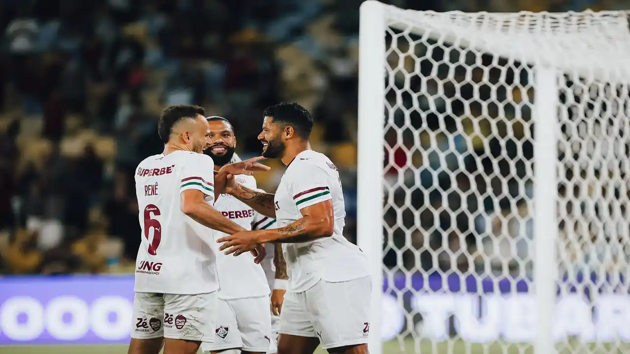 Hulk comemora o seu primeiro gol pelo Fluminense