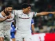 Hulk e Germán Cano comemorando o gol do Fluminense