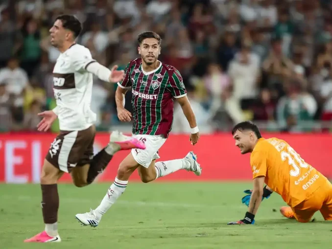 Nonato marcou o primeiro gol da vitória do Fluminense sobre o Platense por 2 a 0, pela Conmebol Libertadores