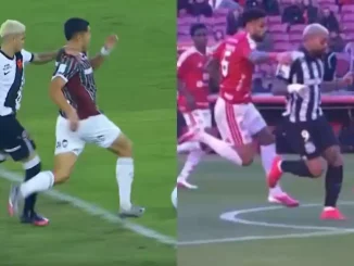 Arbitragem marcou pênalti em Gabigol em lance idêntico ao de Serna