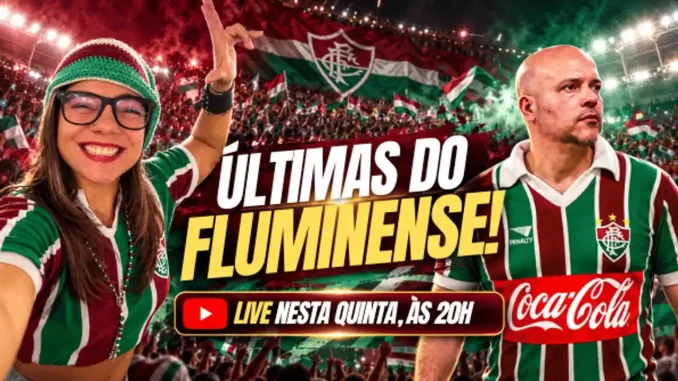 Corre para o YouTube do Explosão Tricolor! Estamos ao vivo com muita resenha e bastidores do Fluminense. Vem!