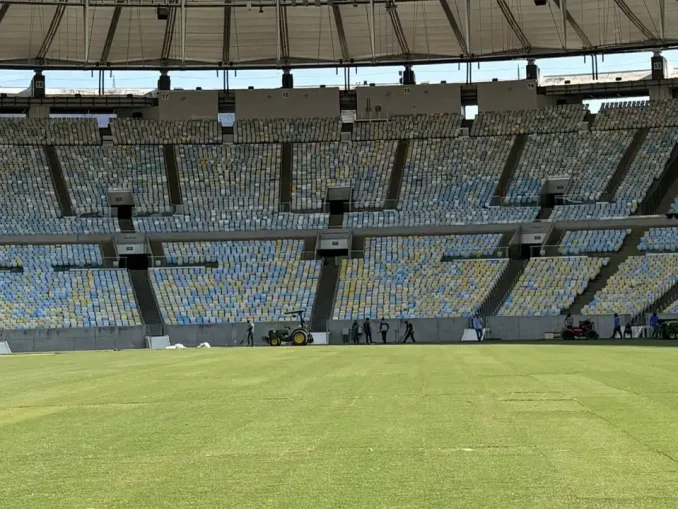 Colocação do novo gramado do Maracanã está perto de ser concluída